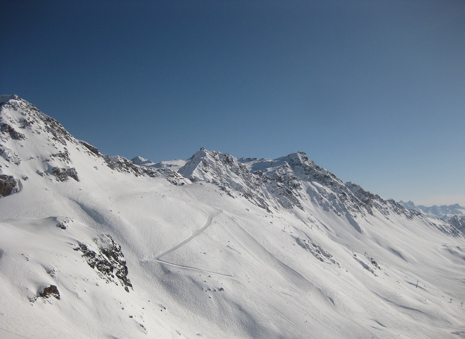 high mountain, range, skiing