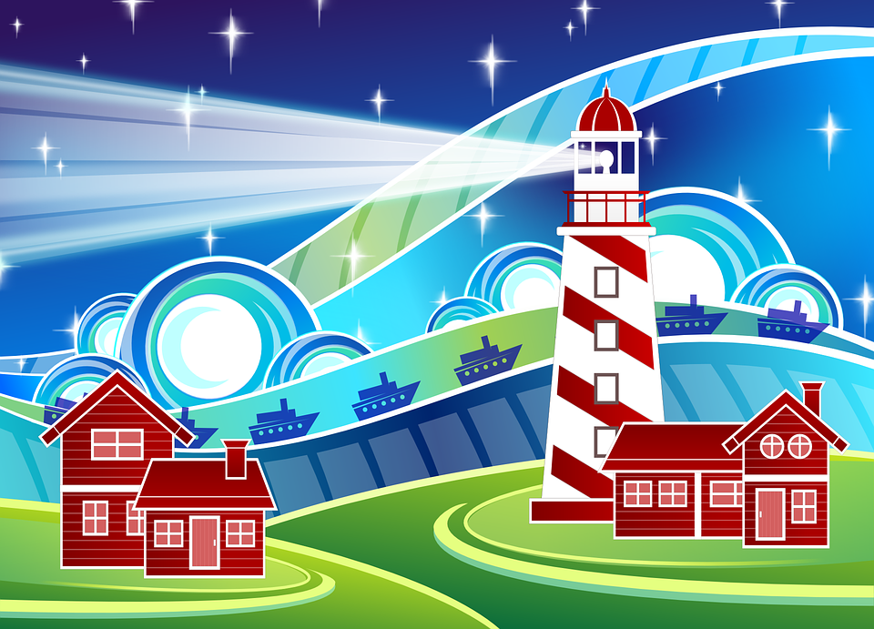 lighthouse, abstract, house