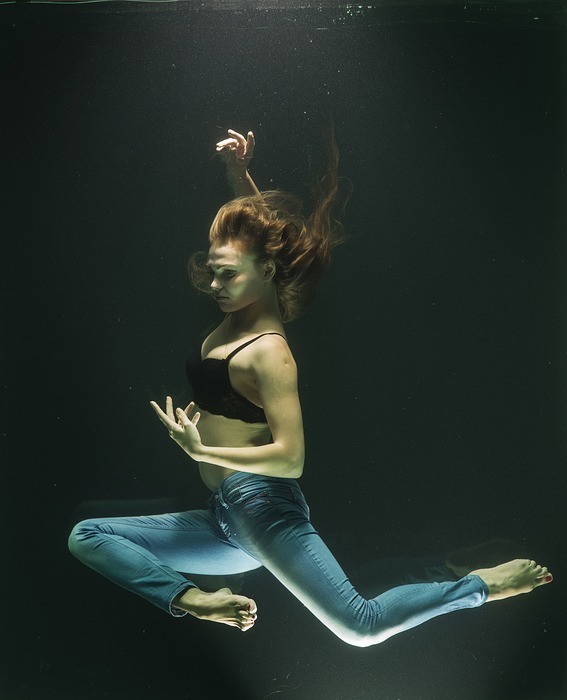 under water, fashion, woman