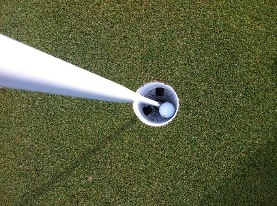 golf, ball in hole, hole in one