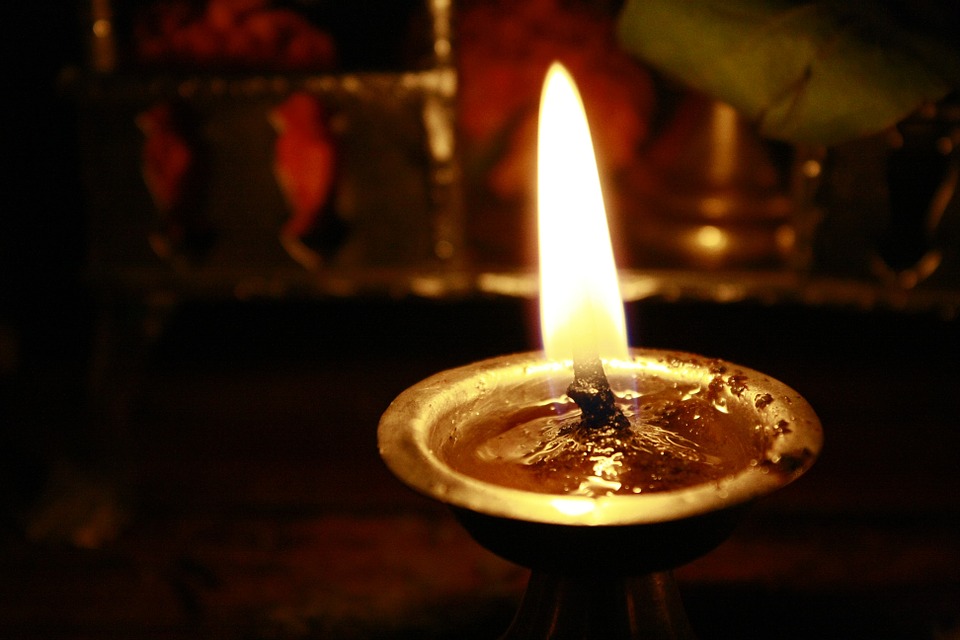 oil lamp, hindu, prayer