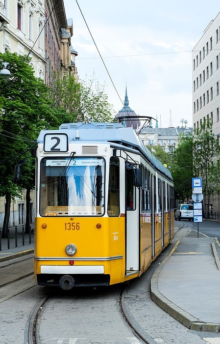 tram, yellow, transport