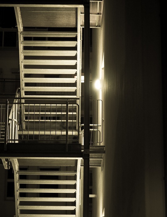 fire escape, stairs, escape route
