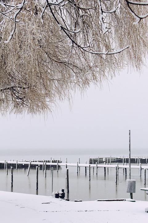 lake, snow, outlook
