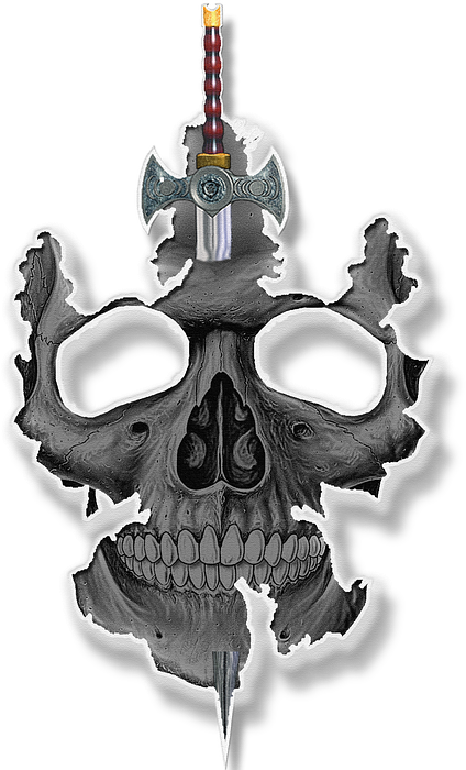 skeleton, sword skull, skull