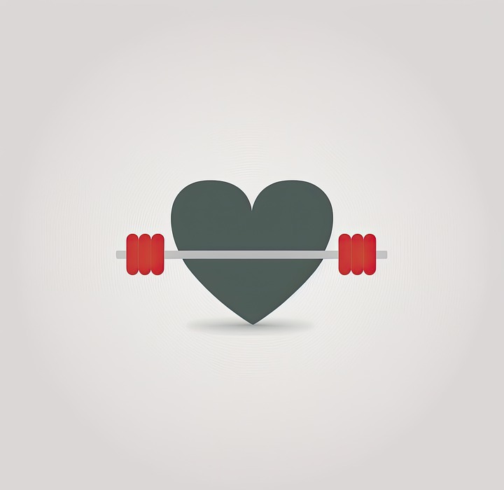 heart, barbell, workout
