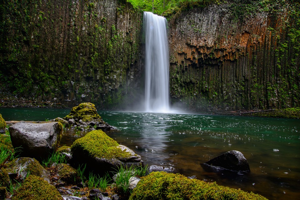 waterfall, landscape, water