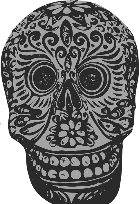 skull, sugar skull, decorated