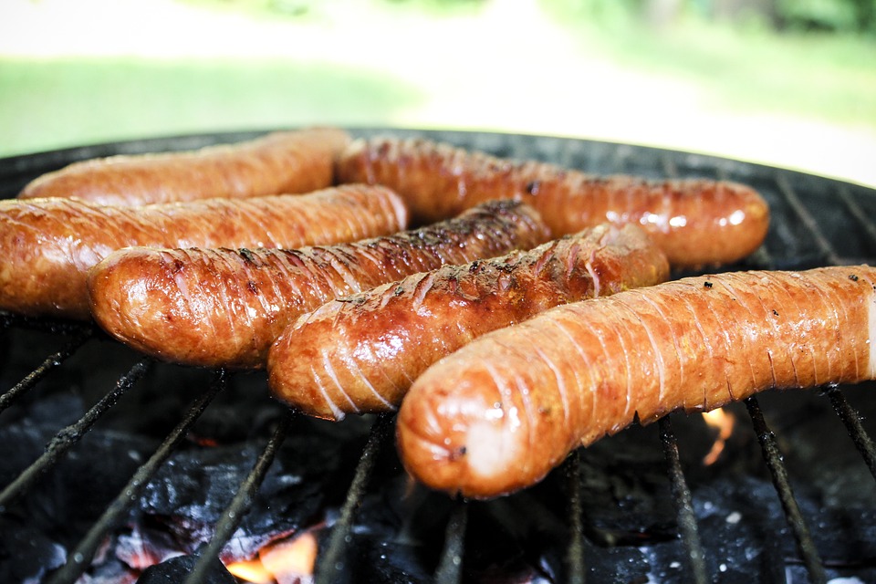 sausage, grill, barbecue at the
