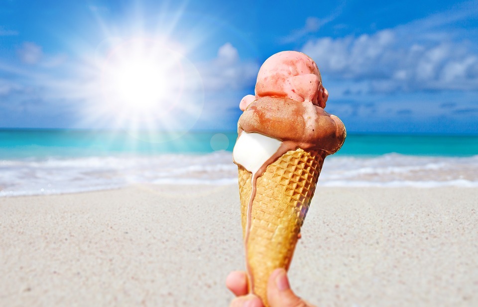 ice, summer, eating ice cream