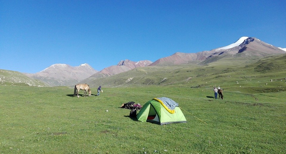 camping, kirghystan, steppes