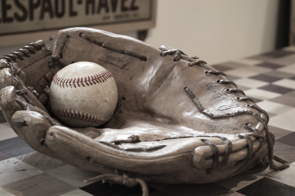 baseball, ball, glove
