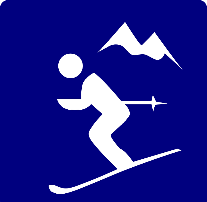 skiing, mountain, pictogram