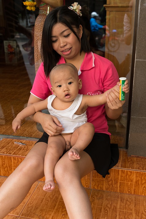 thailand, woman, child