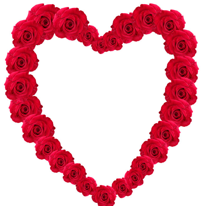 valentine, heart, flowers
