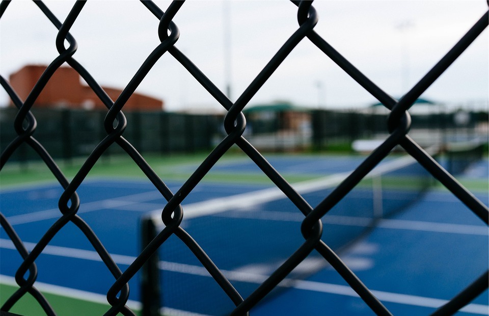 chainlink, fence, tennis