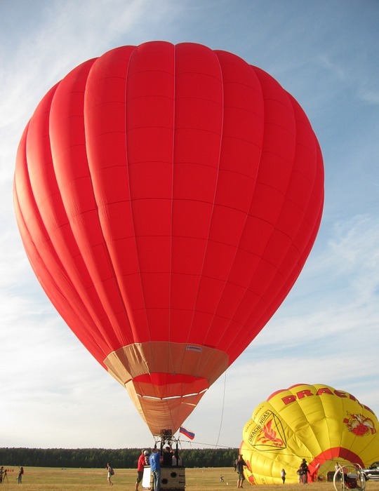 hot air balloon, sky, colorful