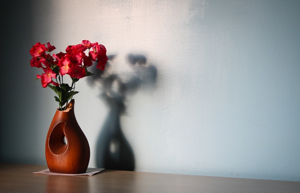 flower, wooden, vase