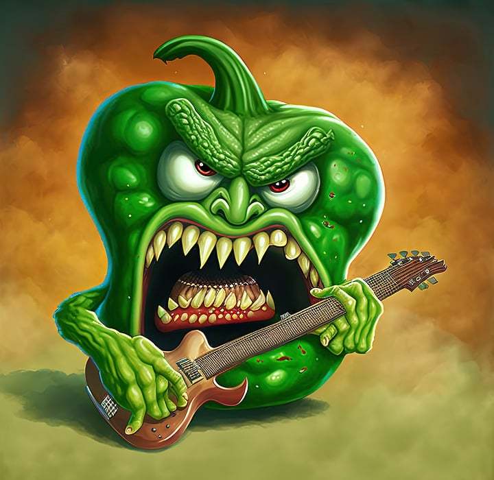 bell pepper, green, angry