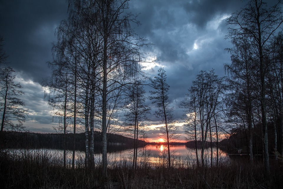 lake scenery, finland, spring