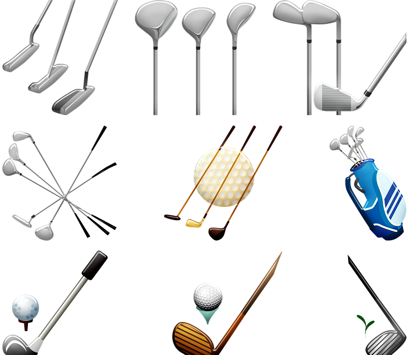 golf, clubs, ball