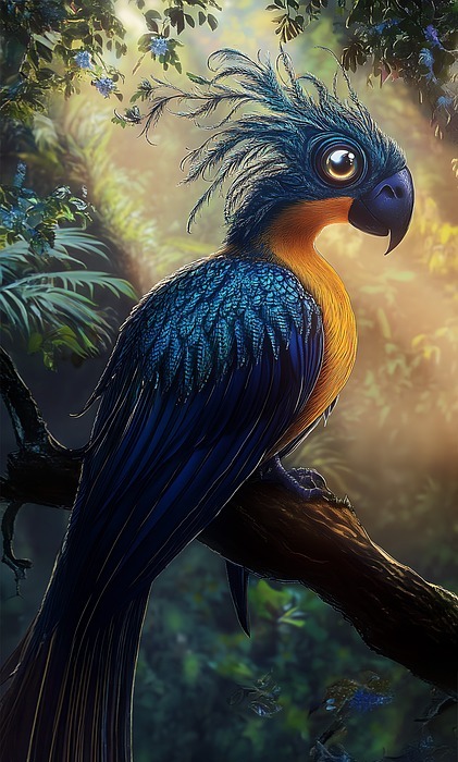 ai generated, bird, exotic