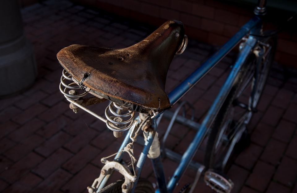 bicycle, saddle, leather