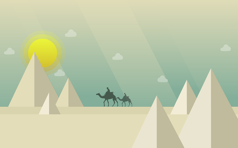 camel, desert, pyramid
