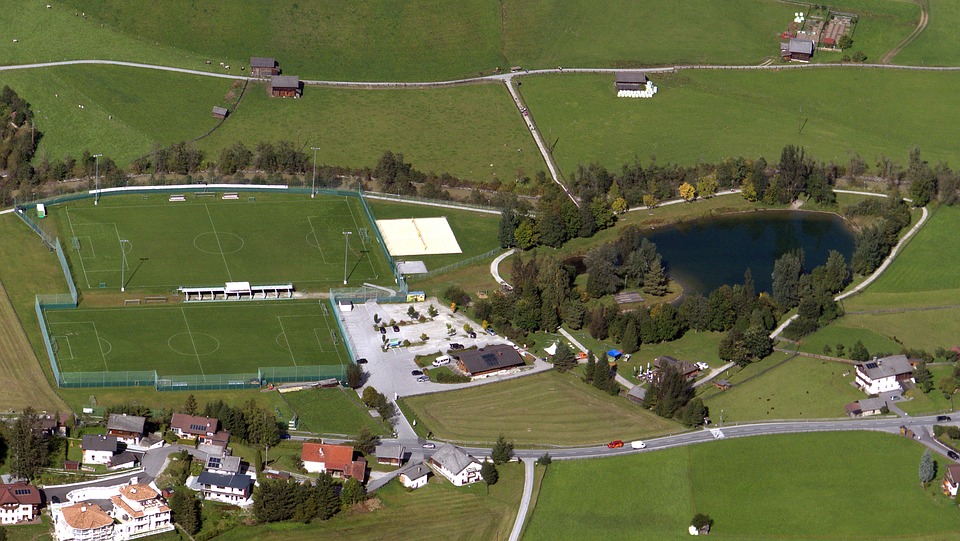 landscape, football pitch, leisure