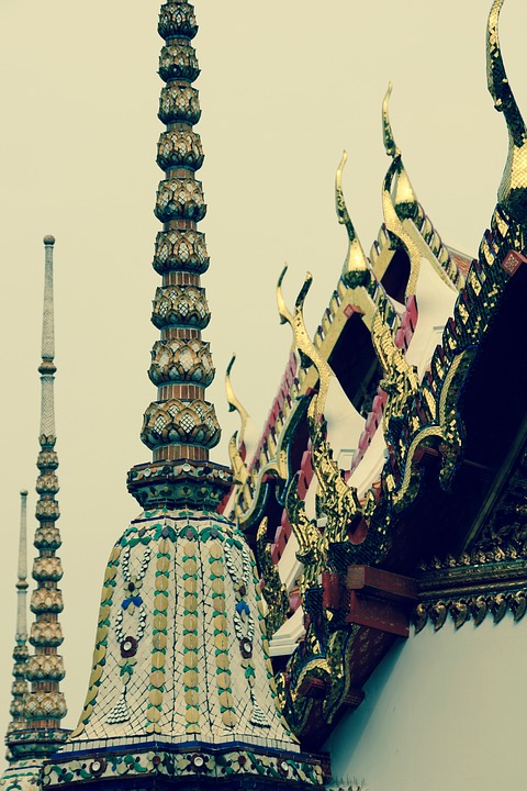 temple, roof, pagoda