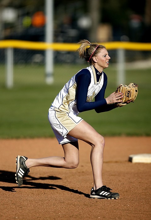 softball, action, female