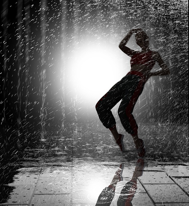 dance, young, rain