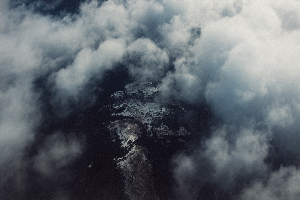 above the clouds, aerial, view
