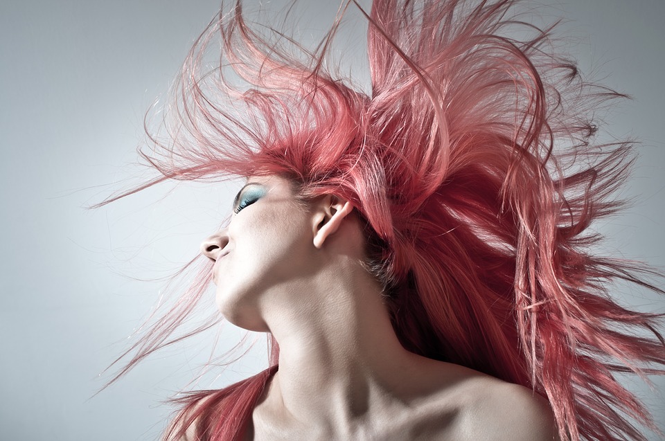 pink hair, hairstyle, women