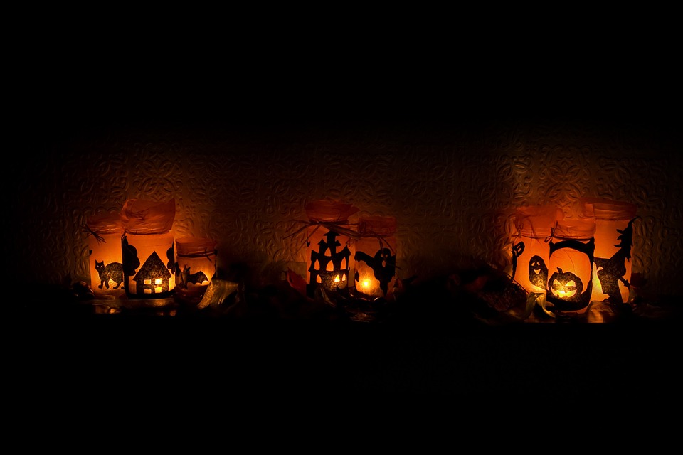 halloween, light, candles