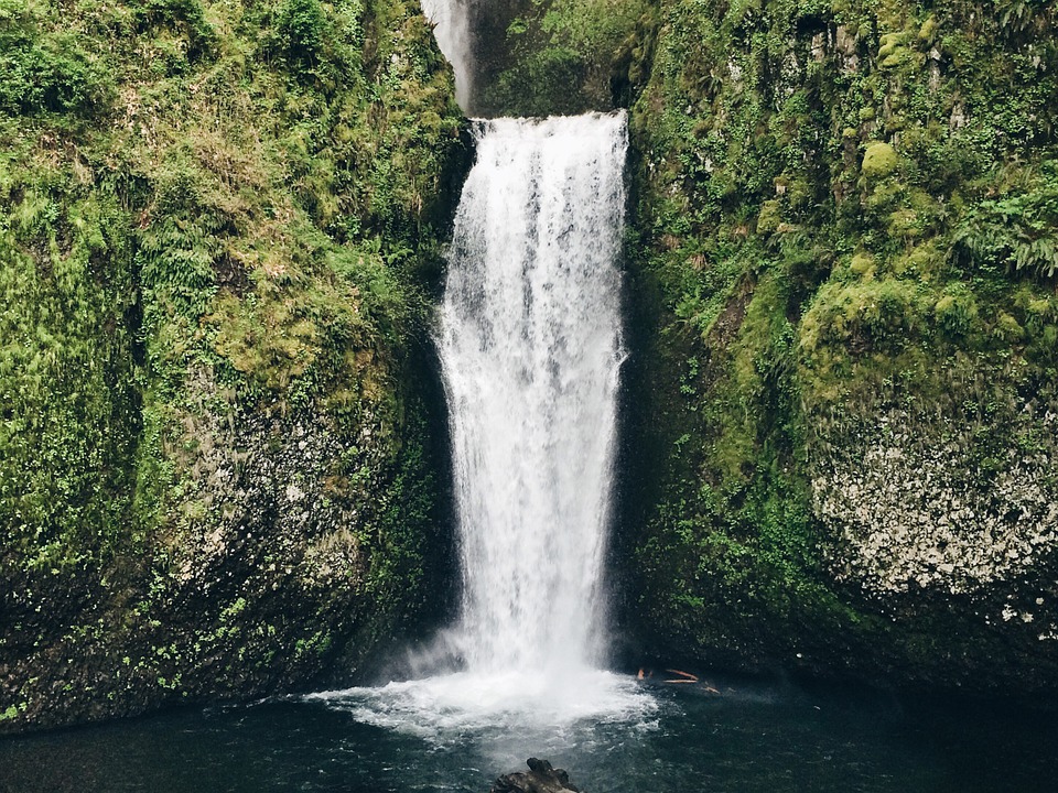 waterfall, cascade, flow