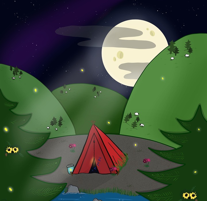 camping, nature, tent