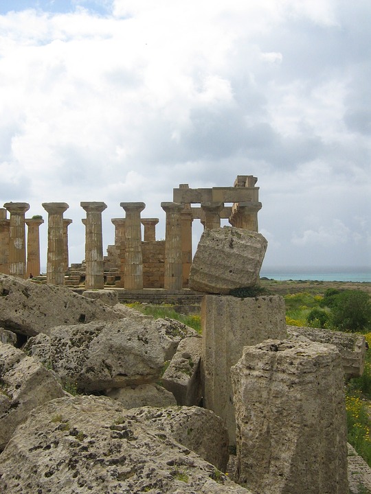 temple, greek, ruin