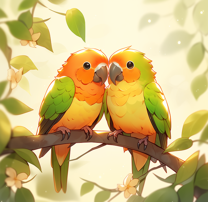 ai generated, birds, colorful