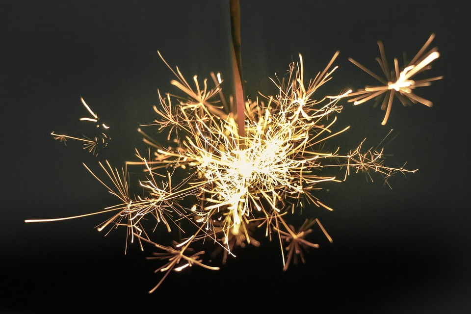 sparkler, pyrotechnics, fireworks