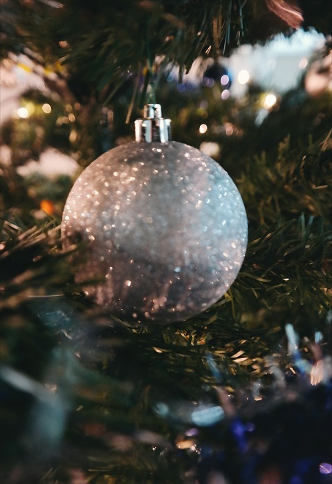 christmas, tree, silver