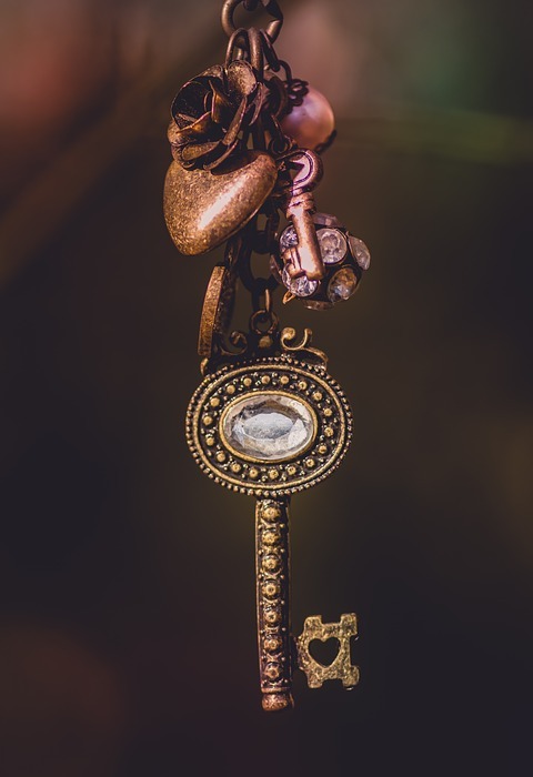 key, chain, art