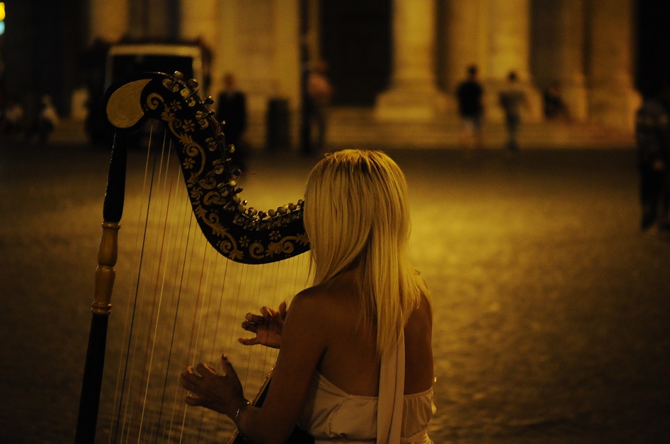 harp, musical instrument, classical