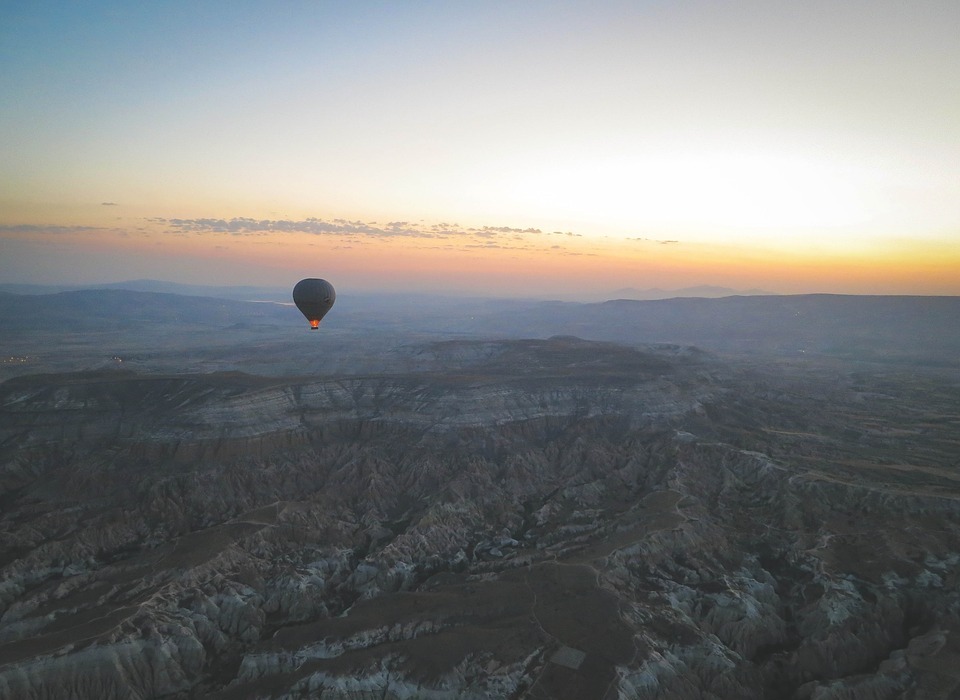 hot air balloon, landscape, nature