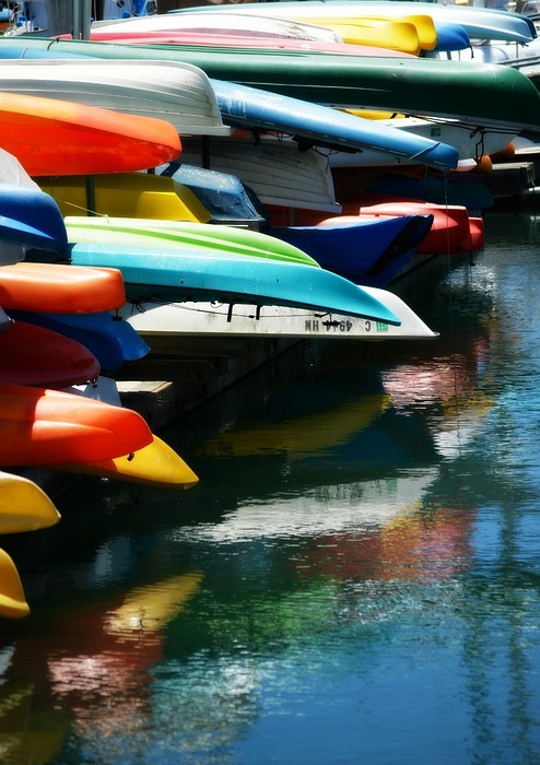 boats, colorful, kayaks