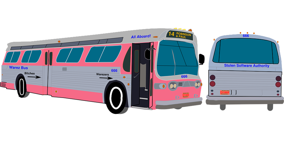 bus, public transport, vehicle