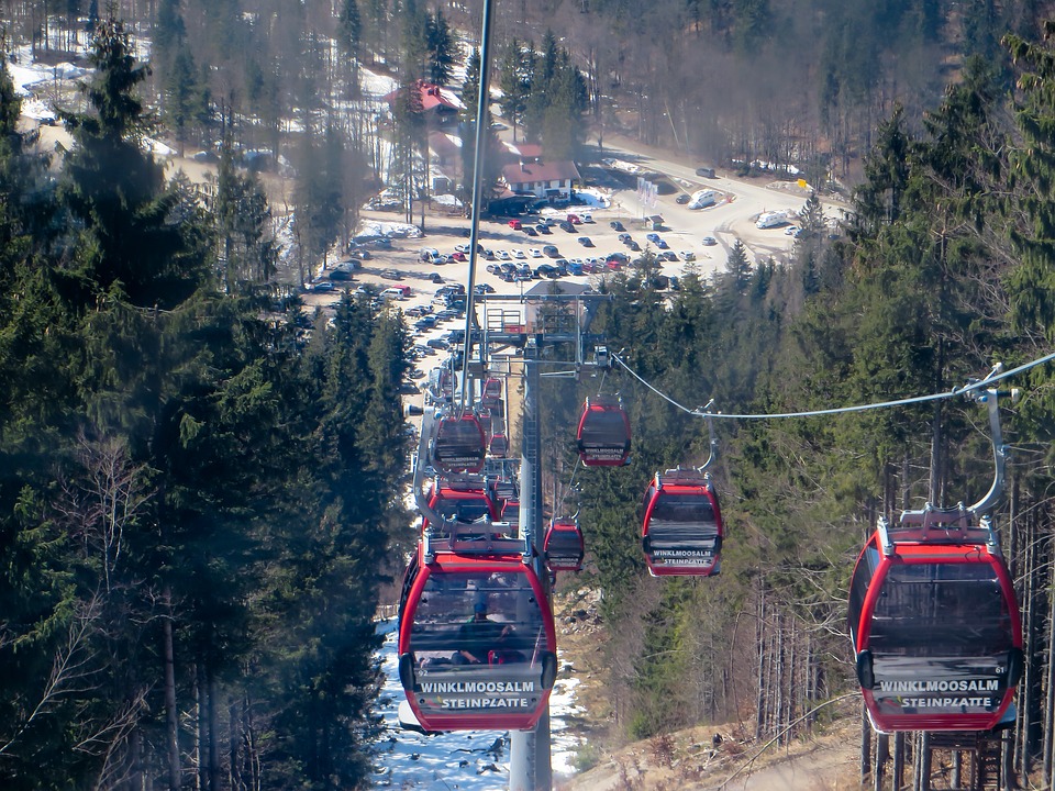 skiing, gondola, cable car