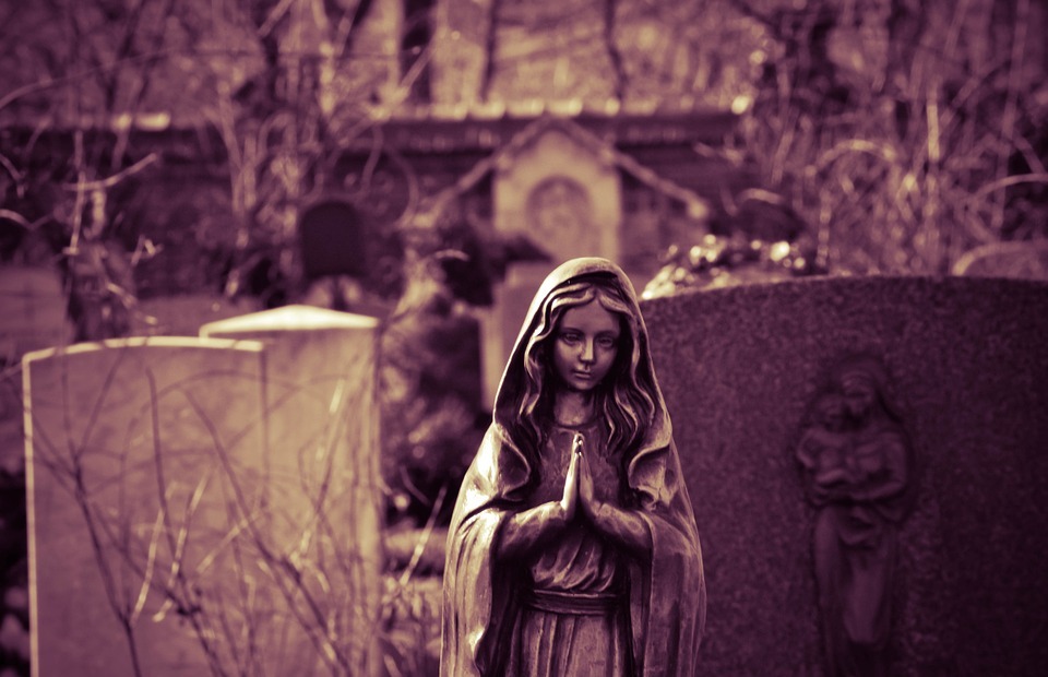 prayer, cemetery, maria