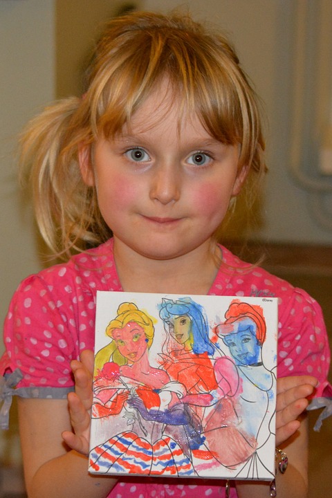 girl, drawing, child