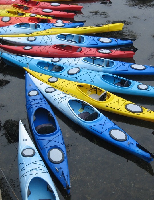 kayaks, pattern, boats